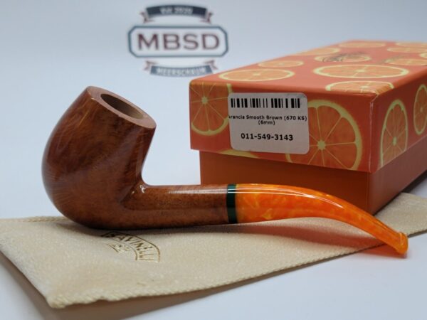 Savinelli Arancia Smooth Brown 670 KS Bent Billiard Briar Tobacco Pipe, 6mm [SOLD OUT] - Image 5