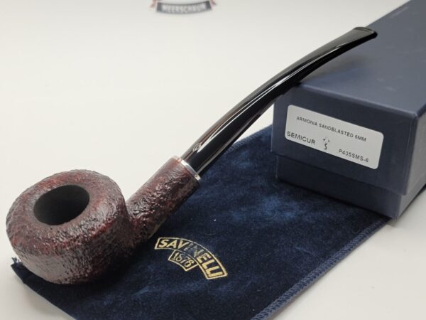 Savinelli Armonia Sandblasted Acorn Chruchwarden Briar Tobacco Pipe, 6mm Filter [SOLD OUT] - Image 3