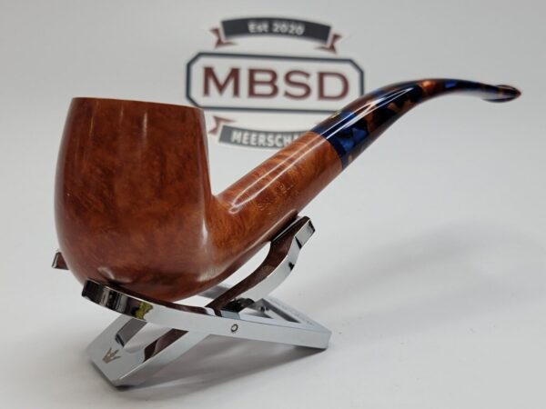 Savinelli Fantasia Smooth Natural 606 KS Bent Billiard Briar Smoking Pipe, 6mm [SOLD OUT] - Image 4