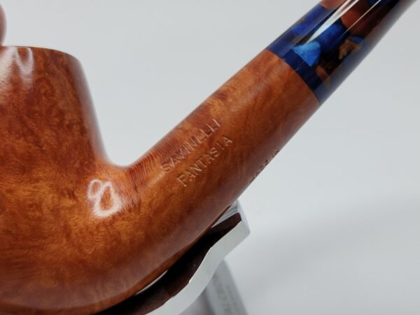 Savinelli Fantasia Smooth Natural 606 KS Bent Billiard Briar Smoking Pipe, 6mm [SOLD OUT] - Image 6