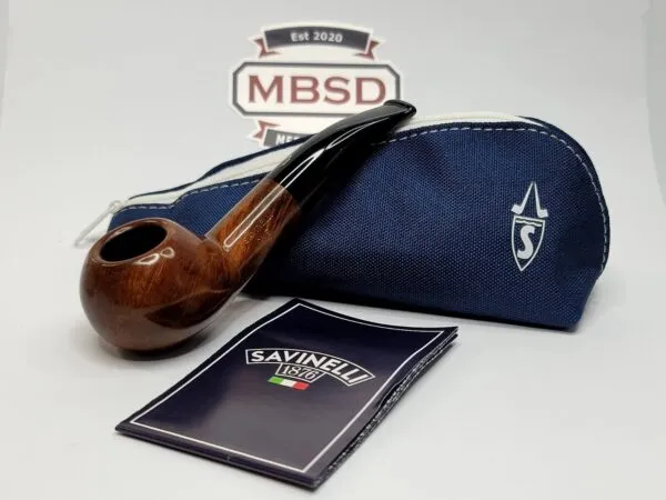 Savinelli One Smooth Brown 321 Author 6mm Briar Tobacco Pipe, Starter Set, Tools