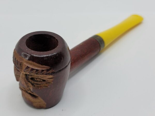Vintage Wooden Tobacco Smoking Pipe Is Tribal Man - Image 3