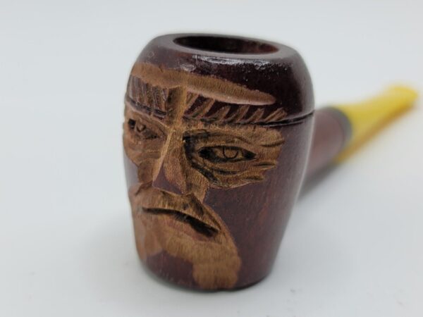 Vintage Wooden Tobacco Smoking Pipe Is Tribal Man - Image 4