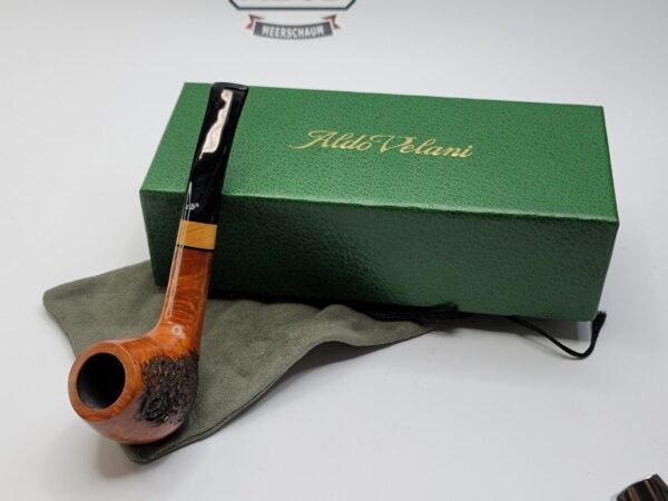 Aldo Velani Firmata Rustico Partially Rusticated Estate Briar Tobacco Pipe [SOLD OUT] - Image 4