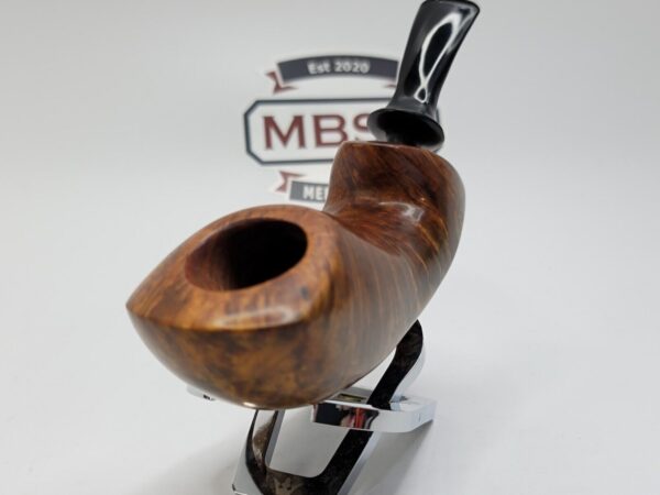 Bennie Joe Pipes Large Plateau Grain Freehand Briar Tobacco Pipe, Ebonite [SOLD OUT] - Image 5