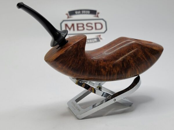 Bennie Joe Pipes Large Plateau Grain Freehand Briar Tobacco Pipe, Ebonite [SOLD OUT] - Image 8
