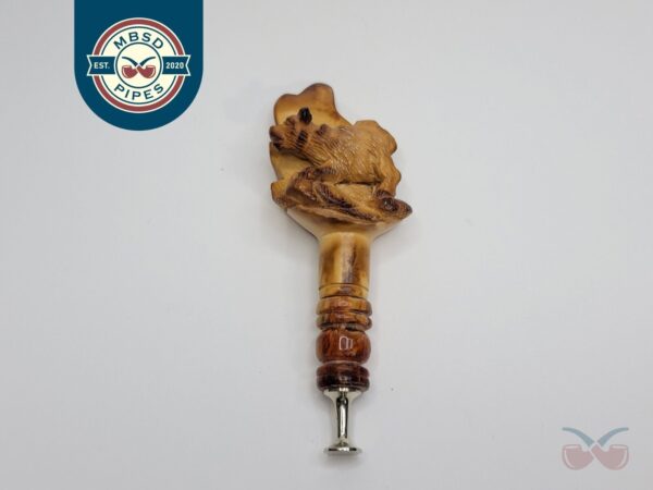Hand Carved Block Meerschaum Tobacco Smoking Pipe Tamper, Of Bear [SOLD OUT]