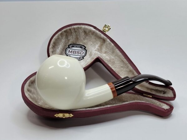 Large MBSD Meerschaum Bent Ball Block Meerschaum Tobacco Pipe, 9mm Filter [SOLD OUT] - Image 4