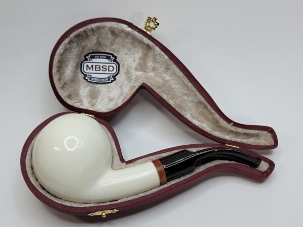 Large MBSD Meerschaum Bent Ball Block Meerschaum Tobacco Pipe, 9mm Filter [SOLD OUT] - Image 5