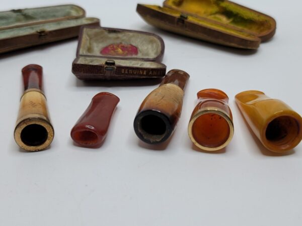 Lot Of 5 Vintage And Antique Meerschaum And Amber Meerschaum Holder Pipes [SOLD OUT] - Image 6