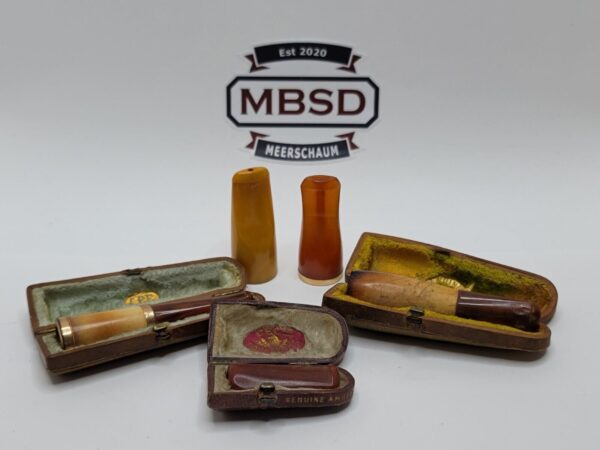 Lot Of 5 Vintage And Antique Meerschaum And Amber Meerschaum Holder Pipes [SOLD OUT]