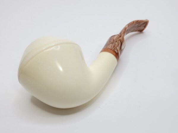 MBSD Meerschaum Bent Rhodesian Block Meerschaum Tobacco Pipe, 9mm Filter, Case [SOLD OUT] - Image 13
