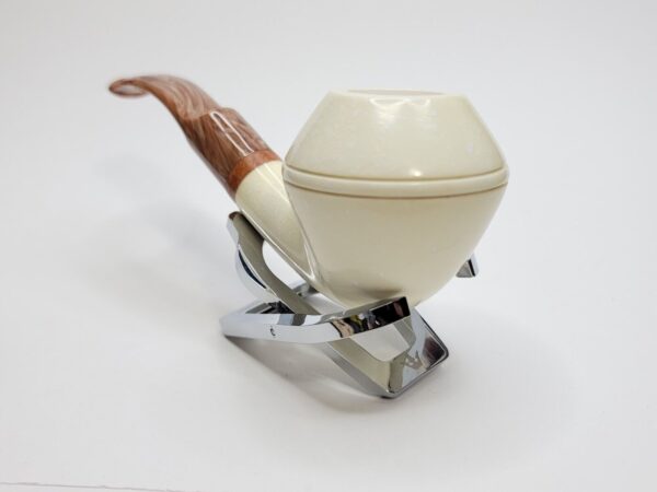 MBSD Meerschaum Bent Rhodesian Block Meerschaum Tobacco Pipe, 9mm Filter, Case [SOLD OUT] - Image 14