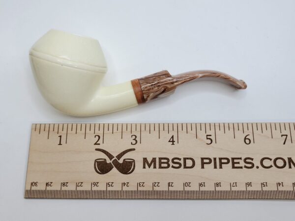 MBSD Meerschaum Bent Rhodesian Block Meerschaum Tobacco Pipe, 9mm Filter, Case [SOLD OUT] - Image 15