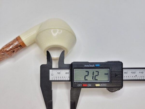MBSD Meerschaum Bent Rhodesian Block Meerschaum Tobacco Pipe, 9mm Filter, Case [SOLD OUT] - Image 16