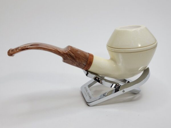MBSD Meerschaum Bent Rhodesian Block Meerschaum Tobacco Pipe, 9mm Filter, Case [SOLD OUT] - Image 10