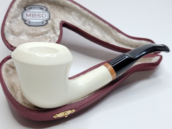MBSD Meerschaum Deluxe Bent Calabash Block Meerschaum Tobacco Pipe, 9mm Filter [SOLD OUT] - Image 4