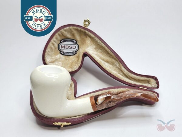 MBSD Meerschaum Deluxe Calabash Block Meerschaum Tobacco Pipe, 9mm [SOLD OUT]