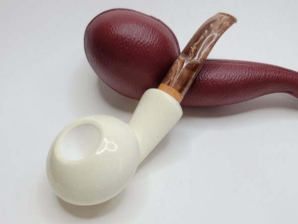 MBSD Meerschaum Deluxe Squat Tomato Block Meerschaum Tobacco Pipe, 9mm Filter [SOLD OUT] - Image 11