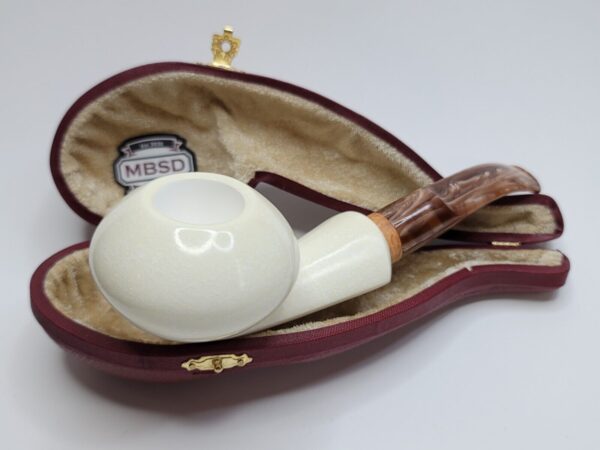 MBSD Meerschaum Deluxe Squat Tomato Block Meerschaum Tobacco Pipe, 9mm Filter [SOLD OUT] - Image 4