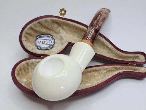 MBSD Meerschaum Deluxe Squat Tomato Block Meerschaum Tobacco Pipe, 9mm Filter [SOLD OUT] - Image 5