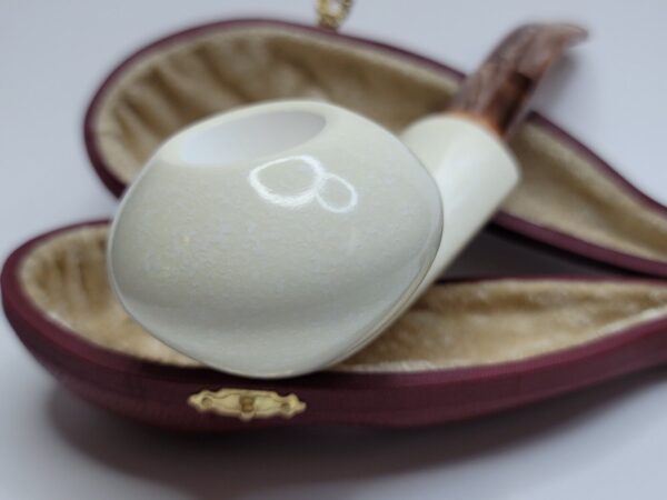 MBSD Meerschaum Deluxe Squat Tomato Block Meerschaum Tobacco Pipe, 9mm Filter [SOLD OUT] - Image 6