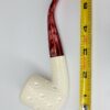 Medium Sized Hand Carved Block Meerschaum Pipe With Lattice Design w Fitted Case [SOLD OUT] - Image 12