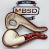 Medium Sized Hand Carved Block Meerschaum Pipe With Lattice Design w Fitted Case [SOLD OUT] - Image 3