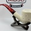 Medium Sized Hand Carved Block Meerschaum Pipe With Lattice Design w Fitted Case [SOLD OUT] - Image 6