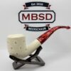 Medium Sized Hand Carved Block Meerschaum Pipe With Lattice Design w Fitted Case [SOLD OUT] - Image 7