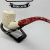 Medium Sized Hand Carved Block Meerschaum Pipe With Lattice Design w Fitted Case [SOLD OUT] - Image 8