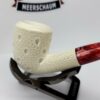 Medium Sized Hand Carved Block Meerschaum Pipe With Lattice Design w Fitted Case [SOLD OUT] - Image 9