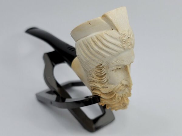Medium Sized, Vintage Hand Carved Meerschaum Pipe Of Bearded Man, Lightly Smoked [SOLD OUT] - Image 3