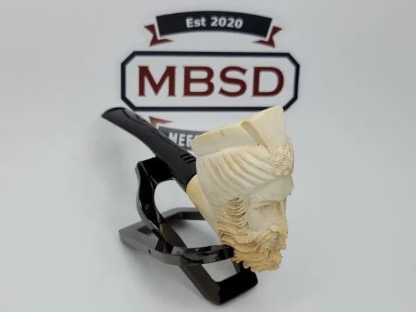 Medium Sized, Vintage Hand Carved Meerschaum Pipe Of Bearded Man, Lightly Smoked [SOLD OUT]