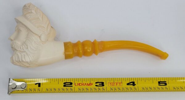 Medium Sized, Vintage Hand Carved Meerschaum Pipe Of Bearded Man, Lightly Smoked [SOLD OUT] - Image 11