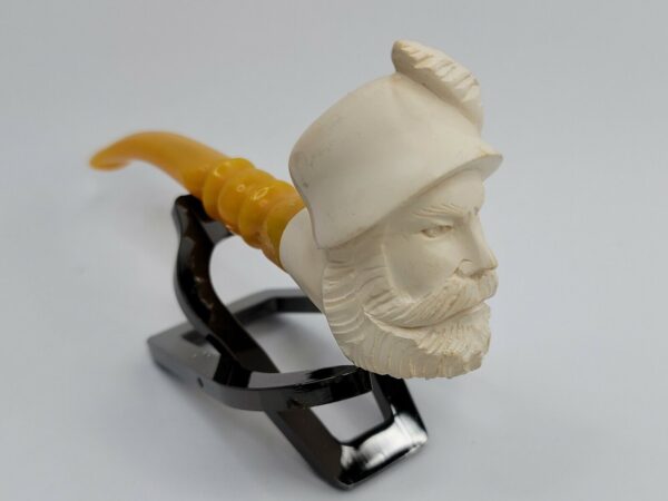 Medium Sized, Vintage Hand Carved Meerschaum Pipe Of Bearded Man, Lightly Smoked [SOLD OUT] - Image 3