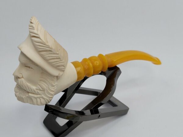 Medium Sized, Vintage Hand Carved Meerschaum Pipe Of Bearded Man, Lightly Smoked [SOLD OUT] - Image 5