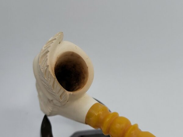 Medium Sized, Vintage Hand Carved Meerschaum Pipe Of Bearded Man, Lightly Smoked [SOLD OUT] - Image 7