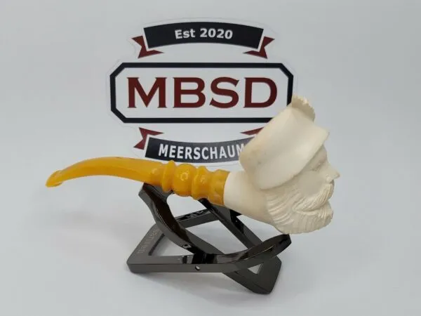 Medium Sized, Vintage Hand Carved Meerschaum Pipe Of Bearded Man, Lightly Smoked [SOLD OUT]