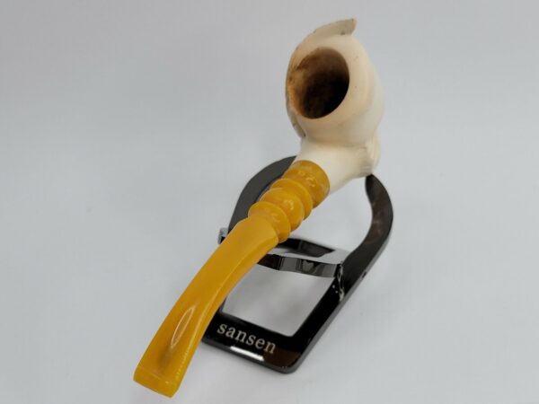 Medium Sized, Vintage Hand Carved Meerschaum Pipe Of Bearded Man, Lightly Smoked [SOLD OUT] - Image 8