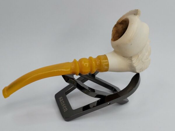 Medium Sized, Vintage Hand Carved Meerschaum Pipe Of Bearded Man, Lightly Smoked [SOLD OUT] - Image 9