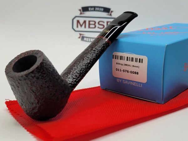 Rossi by Savinelli Sitting 8824 Rusticated Brandy Sitter Briar Tobacco Pipe, 6mm [SOLD OUT]