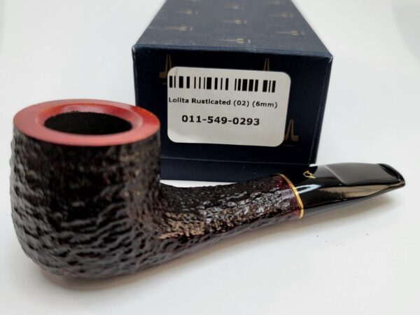Savinelli Lolita 02 Brown Rusticated Bent Pot Briar Tobacco Pipe 6mm, New In Box [SOLD OUT] - Image 3