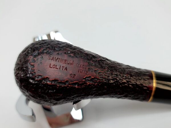 Savinelli Lolita 02 Brown Rusticated Bent Pot Briar Tobacco Pipe 6mm, New In Box [SOLD OUT] - Image 9