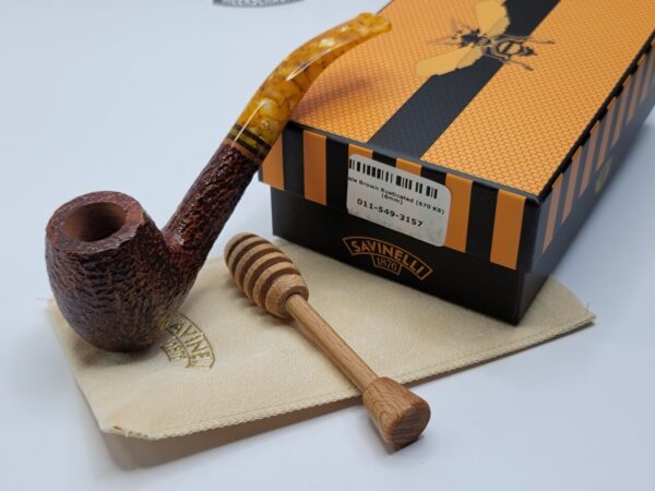 Savinelli Miele Rusticated 670 KS Bent Billiard Briar Tobacco Smoking Pipe, 6mm [SOLD OUT] - Image 4