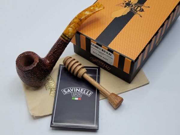 Savinelli Miele Rusticated 670 KS Bent Billiard Briar Tobacco Smoking Pipe, 6mm [SOLD OUT] - Image 5