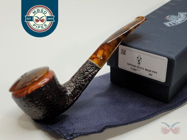 Savinelli Tortuga 305 Rusticated Briar Bent Pot Tobacco Pipe, 6mm [SOLD OUT] - Image 3