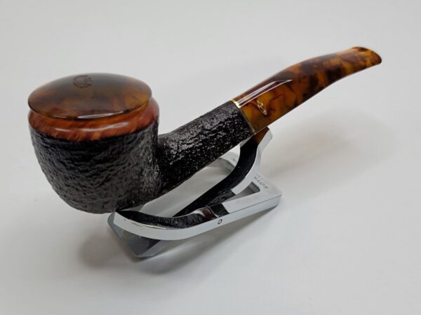Savinelli Tortuga 305 Rusticated Briar Bent Pot Tobacco Pipe, 6mm [SOLD OUT] - Image 6