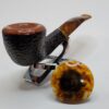 Savinelli Tortuga 305 Rusticated Briar Bent Pot Tobacco Pipe, 6mm [SOLD OUT] - Image 8