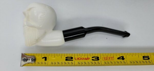 Small Hand Carved Block Meerschaum Pipe Of Skull 4.25" long, w/ Box [SOLD OUT] - Image 12